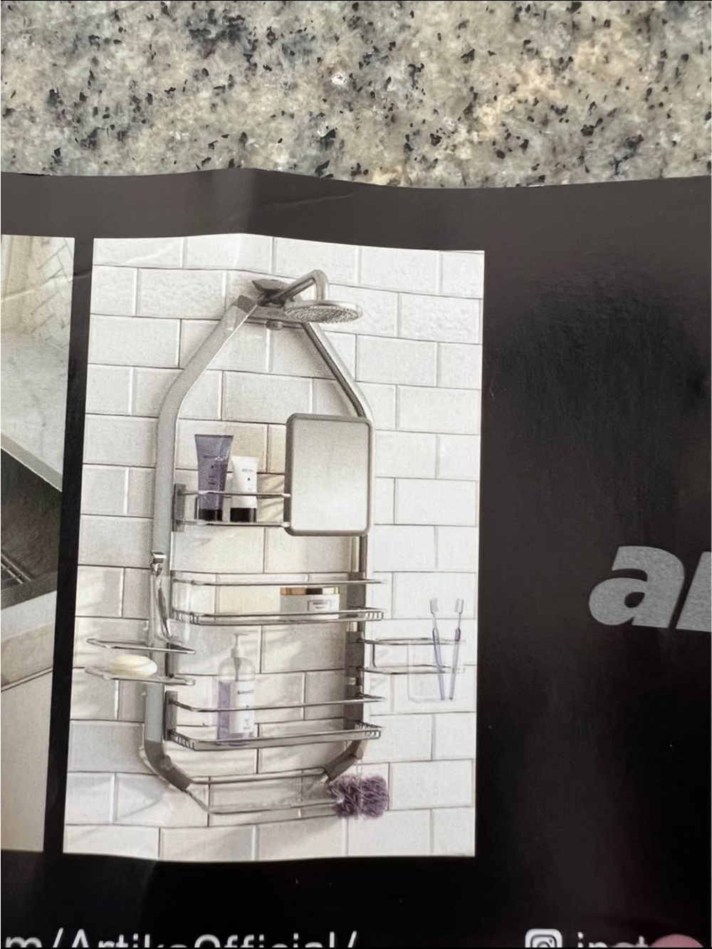 Artika Stainless Steel Shower Caddy Organizer with Mirror - Silver